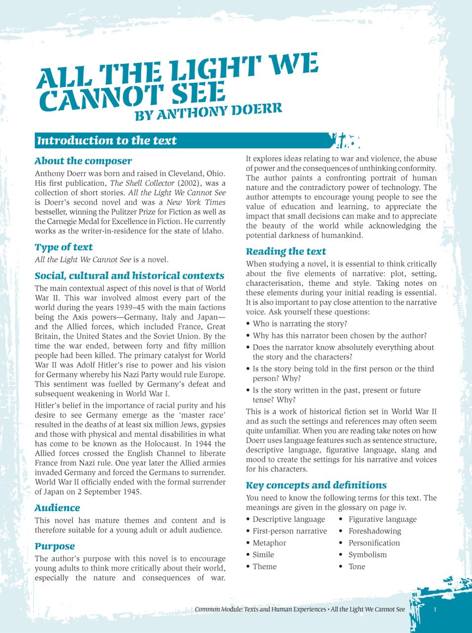 Excel HSC Year 12 Standard English Study Guide