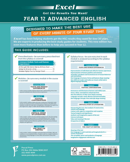 Excel HSC Year 12 Advanced English Study Guide