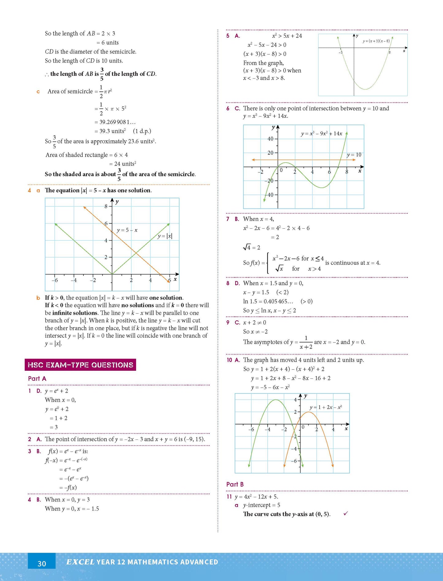 Excel HSC Year 12 Mathematics Advanced