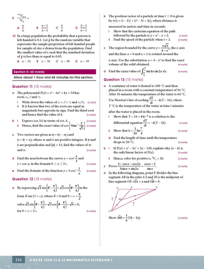 Excel HSC Year 11 and 12 Mathematics Extension 1 Study Guide