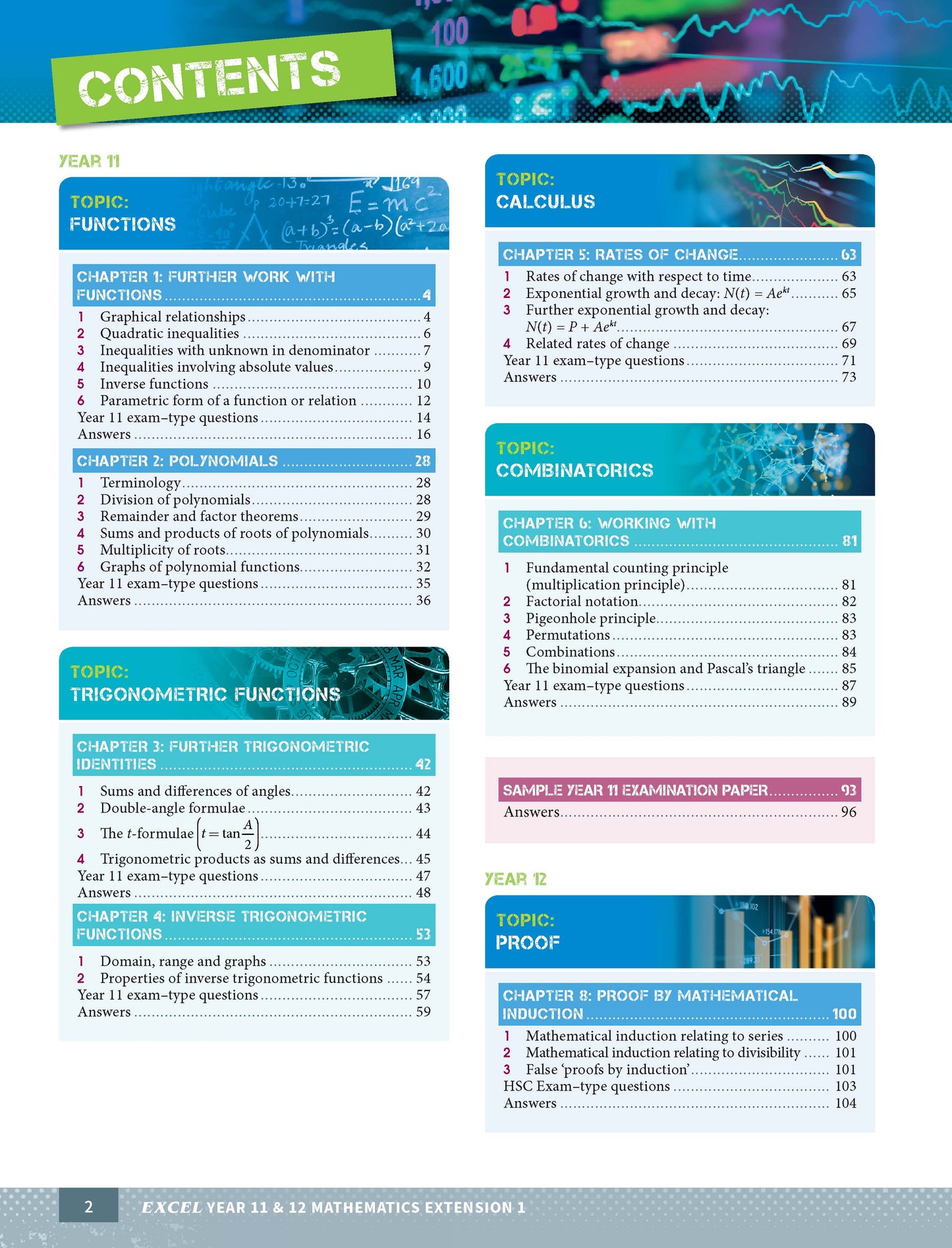 Excel HSC Year 12 Maths Extension 1 Book Pack