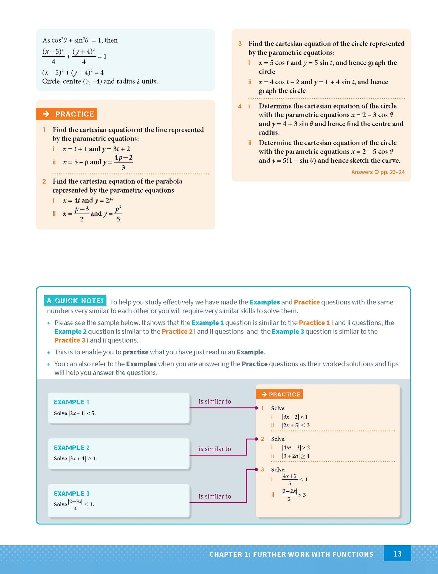 Excel HSC Year 11 and 12 Mathematics Extension 1 Study Guide