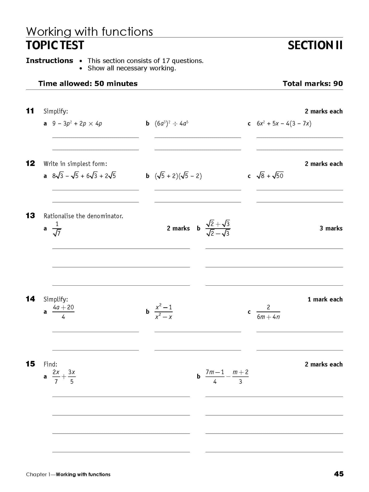 Excel Essential Skills HSC Year 11 Mathematics Advanced Revision & Exam Workbook