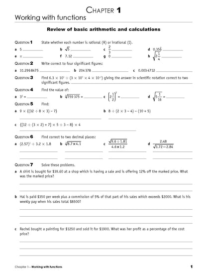 Excel Essential Skills HSC Year 11 Mathematics Advanced Revision & Exam Workbook