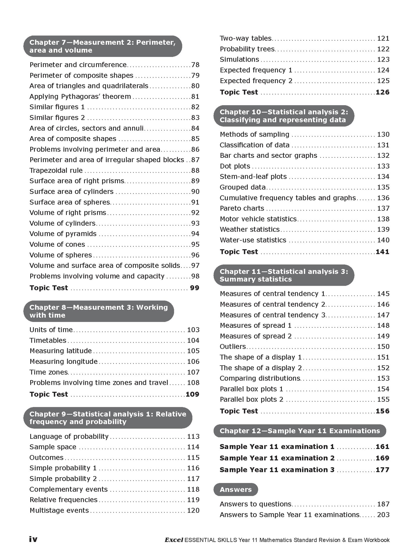 Excel HSC Year 11 Mathematics Standard Book Pack