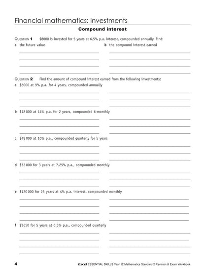 Excel Essential Skills HSC Year 12 Mathematics Standard 2 Revision & Exam Workbook