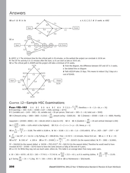 Excel Essential Skills HSC Year 12 Mathematics Standard 2 Revision & Exam Workbook