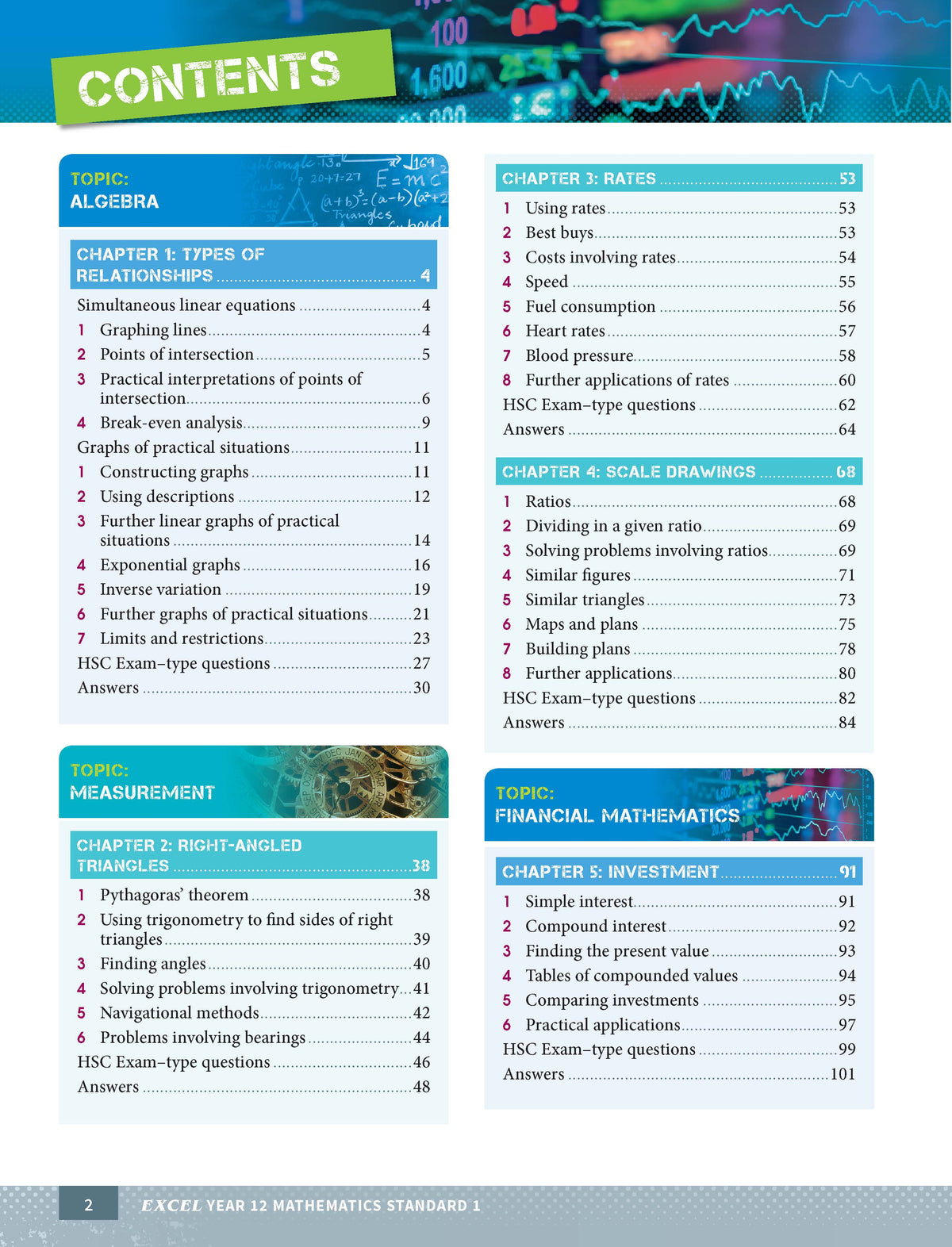 Excel Math Examples Books Excel HSC Year 12 Mathematics Standard 1 Book Pack