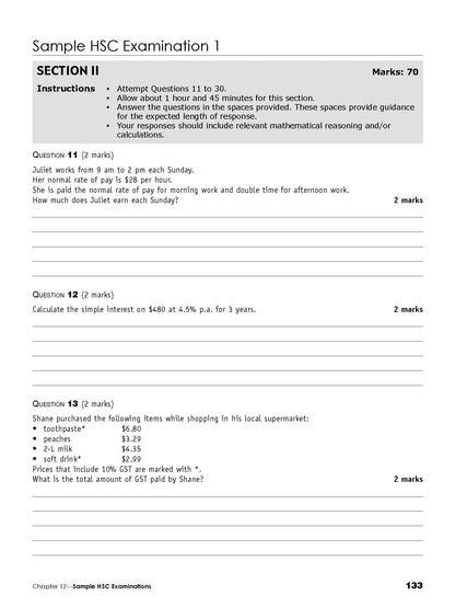Excel Essential Skills HSC Year 12 Mathematics Standard 1 Revision & Exam Workbook