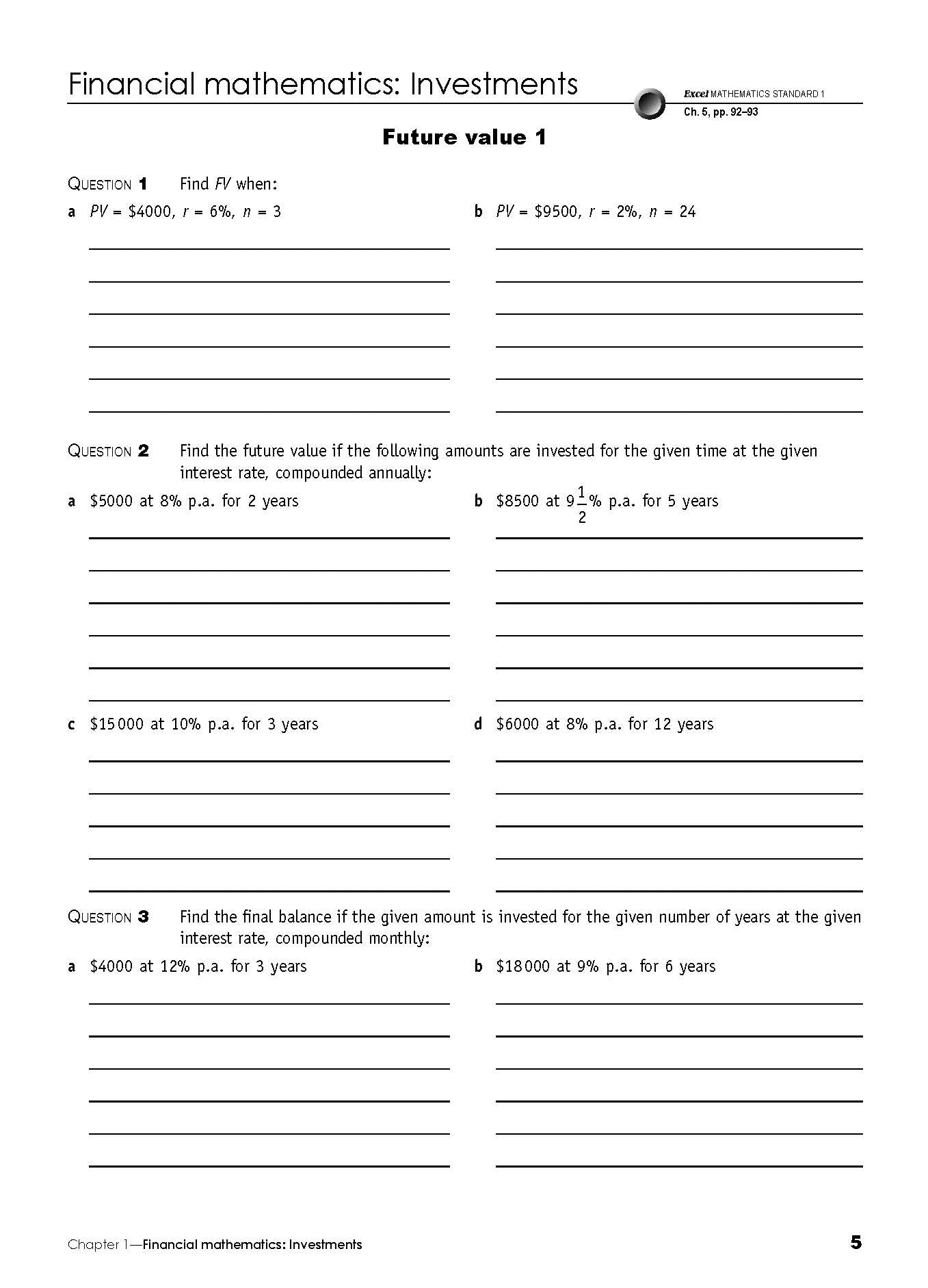 Excel Essential Skills HSC Year 12 Mathematics Standard 1 Revision & Exam Workbook