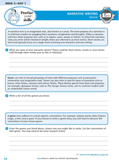 Excel Revise in a Month Year 9 NAPLAN*-style Writing Tests