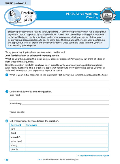 Excel Revise in a Month Year 9 NAPLAN*-style Writing Tests