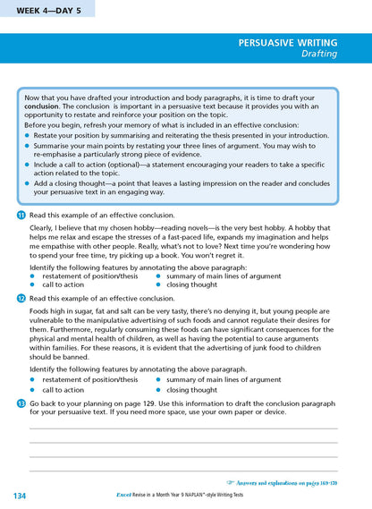 Excel Revise in a Month Year 9 NAPLAN*-style Writing Tests