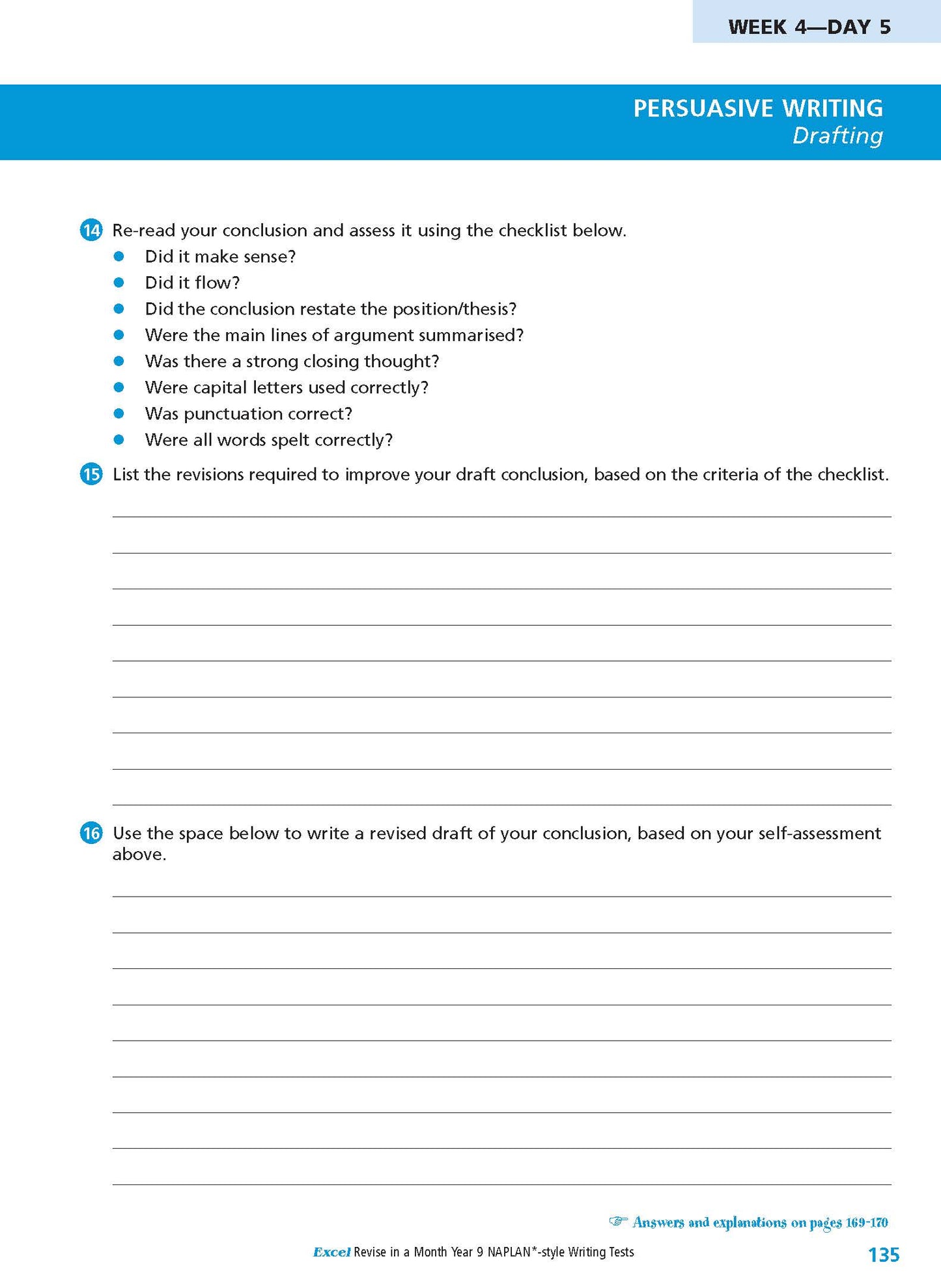 Excel Revise in a Month Year 9 NAPLAN*-style Writing Tests