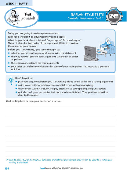Excel Revise in a Month Year 9 NAPLAN*-style Writing Tests