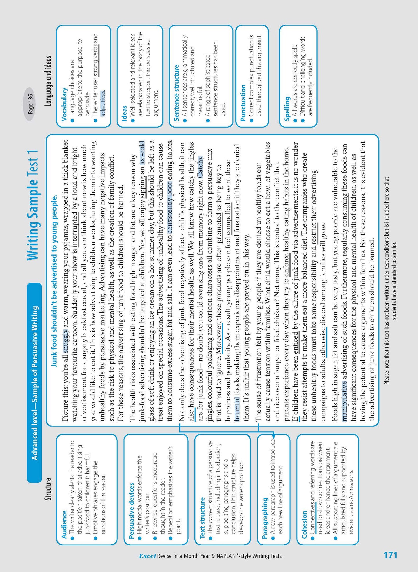 Excel Revise in a Month Year 9 NAPLAN*-style Writing Tests