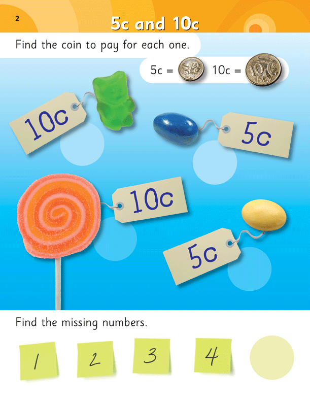 Excel Learning With Stickers - Maths Book 6 First Money
