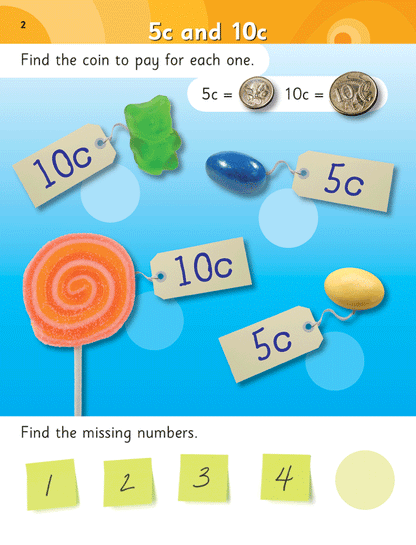 Excel Learning With Stickers - Maths Book 6 First Money
