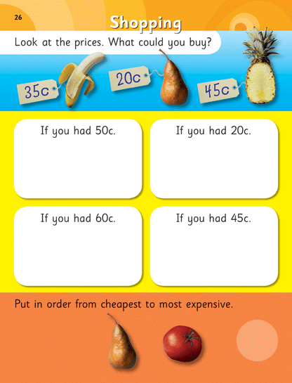 Excel Learning With Stickers - Maths Book 6 First Money