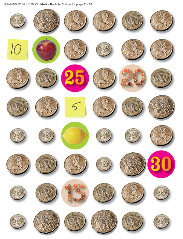 Excel Learning With Stickers - Maths Book 6 First Money