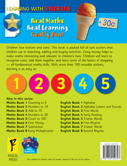 Excel Learning With Stickers - Maths Book 6 First Money