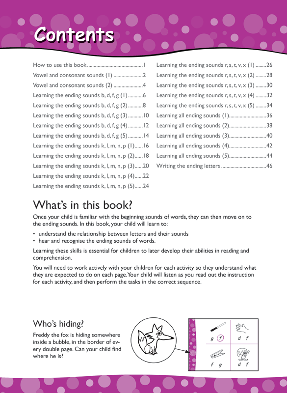 Excel Early Skills - English Book 4 Ending Consonant Sounds
