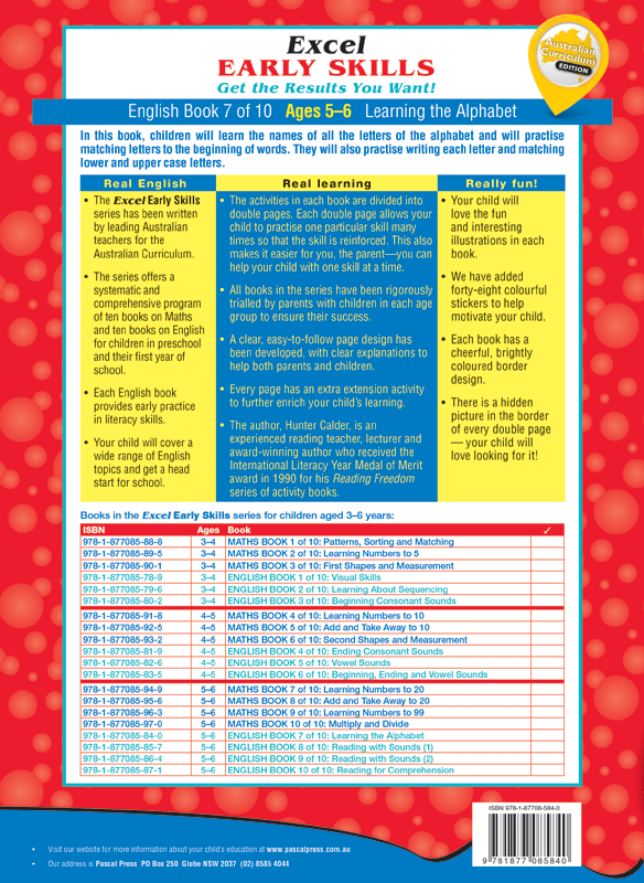 Excel Early Skills - English Book 7 Learning The Alphabet