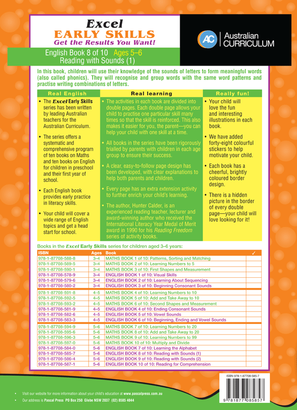 Excel Early Skills - English Book 8 Reading With Sounds 1
