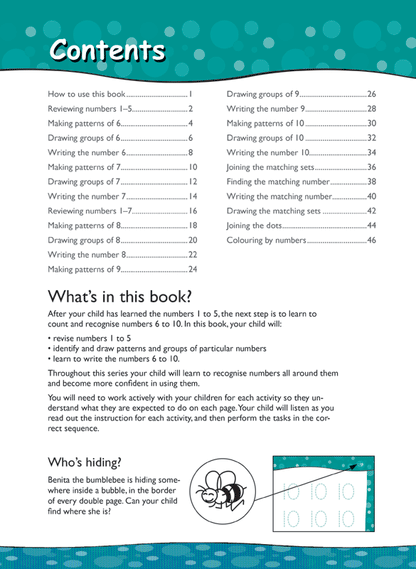 Excel Early Skills - Maths Book 4 Learning Numbers To 10