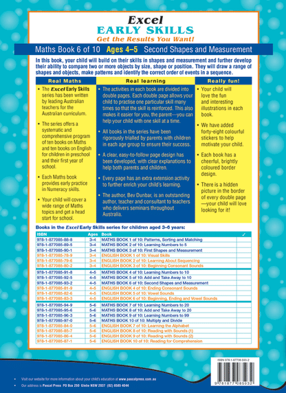 Excel Early Skills - Maths Book 6 Second Shapes and Measurement