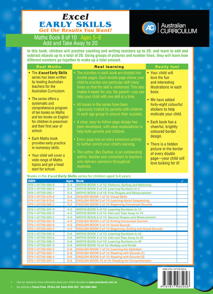 Excel Early Skills - Maths Book 8 Add and Take Away To 20