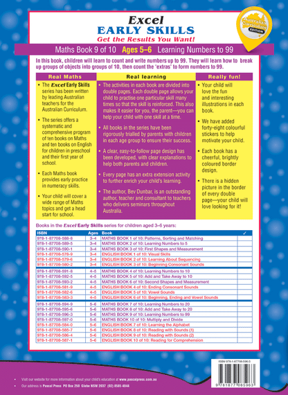 Excel Early Skills - Maths Book 9 Learning Numbers To 99