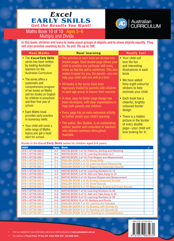 Excel Early Skills - Maths Book 10 Multiply and Divide