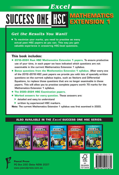 Excel Success One HSC Year 12 Mathematics Extension 1 (2025 Edition)