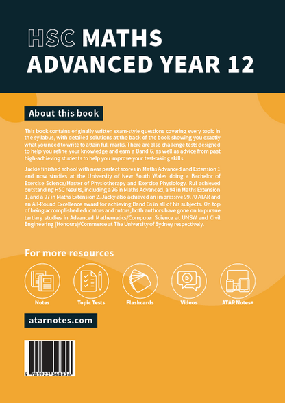 ATAR Notes HSC Year 12 Mathematics Advanced Topic Tests (2026-2029)