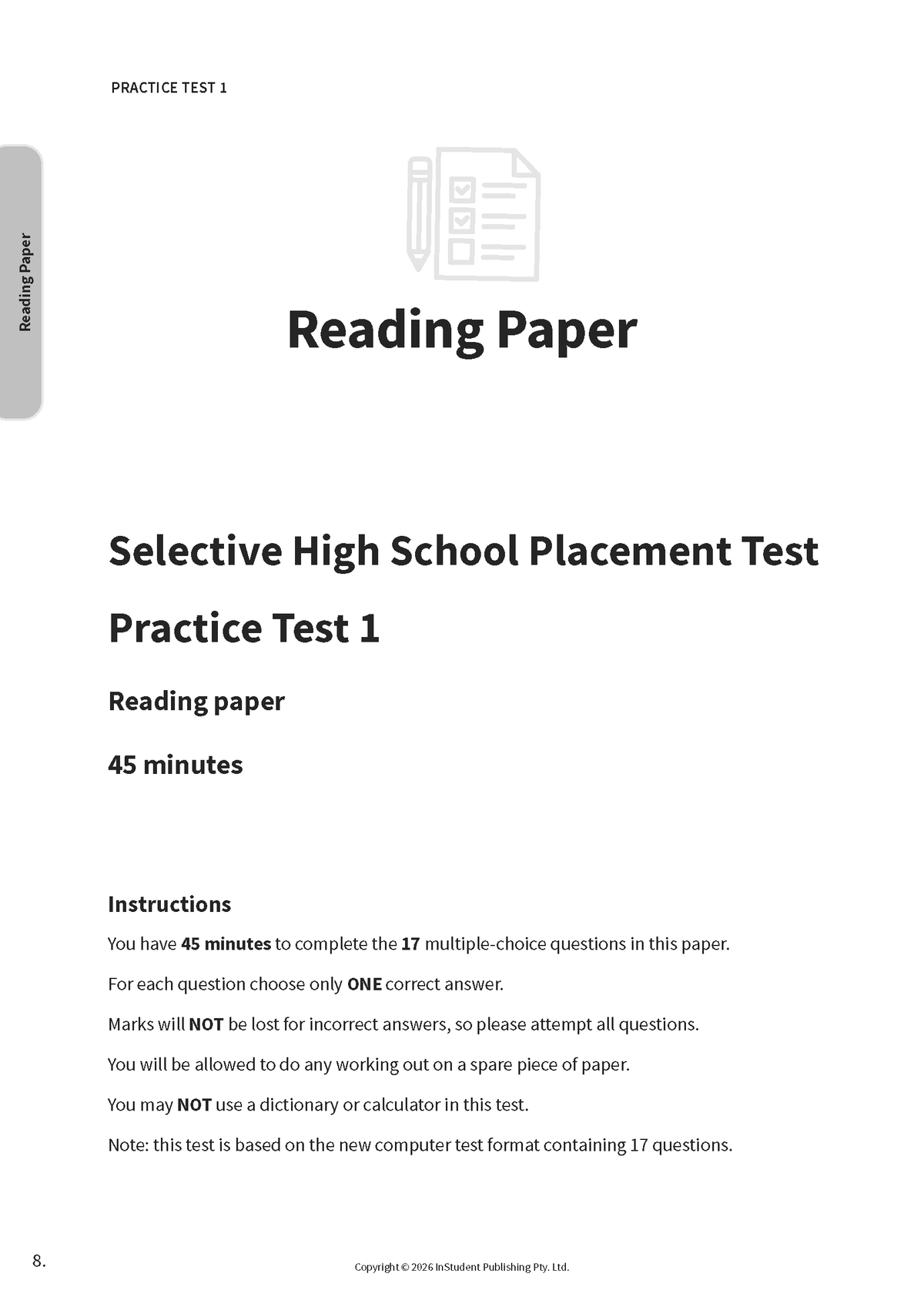 ATAR Notes NSW Selective Schools Practice Tests: Year 7 Entry (2026-2028)