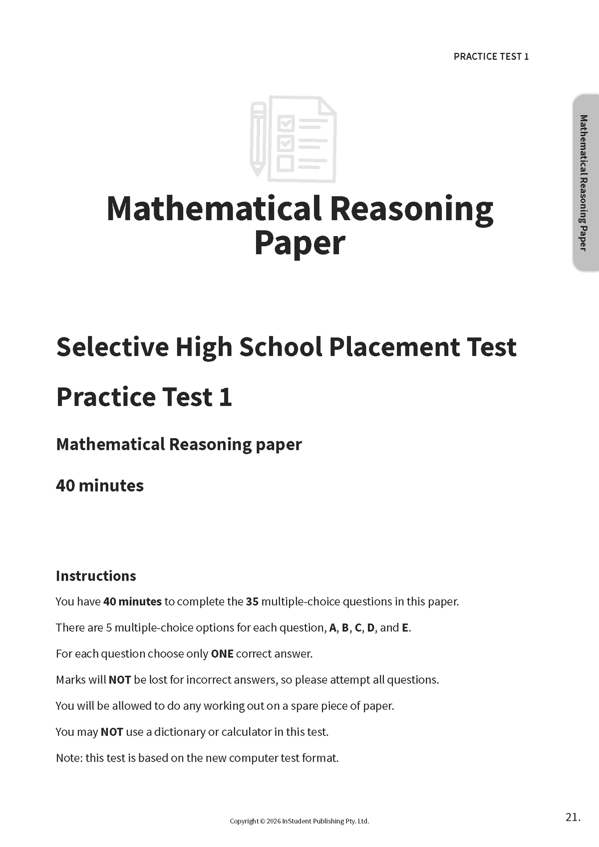 ATAR Notes NSW Selective Schools Practice Tests: Year 7 Entry (2026-2028)
