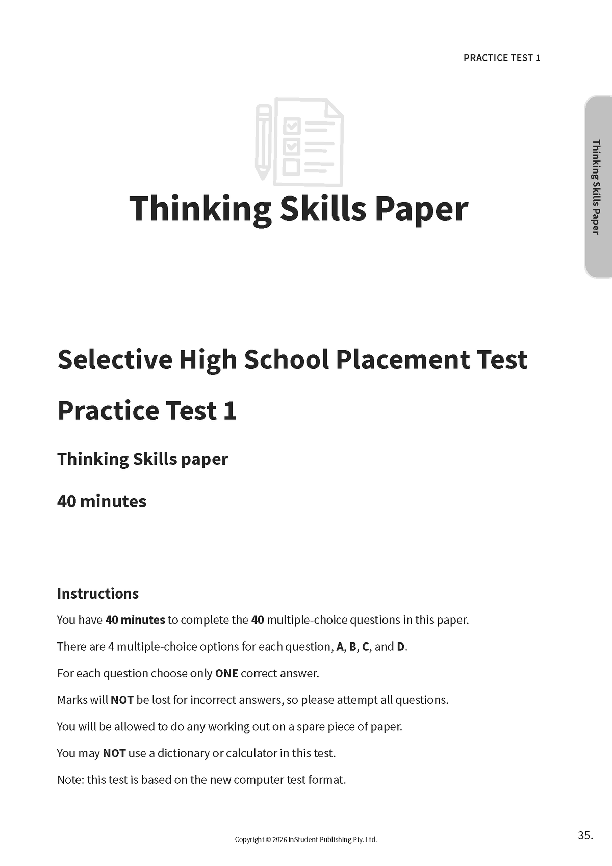 ATAR Notes NSW Selective Schools Practice Tests: Year 7 Entry (2026-2028)