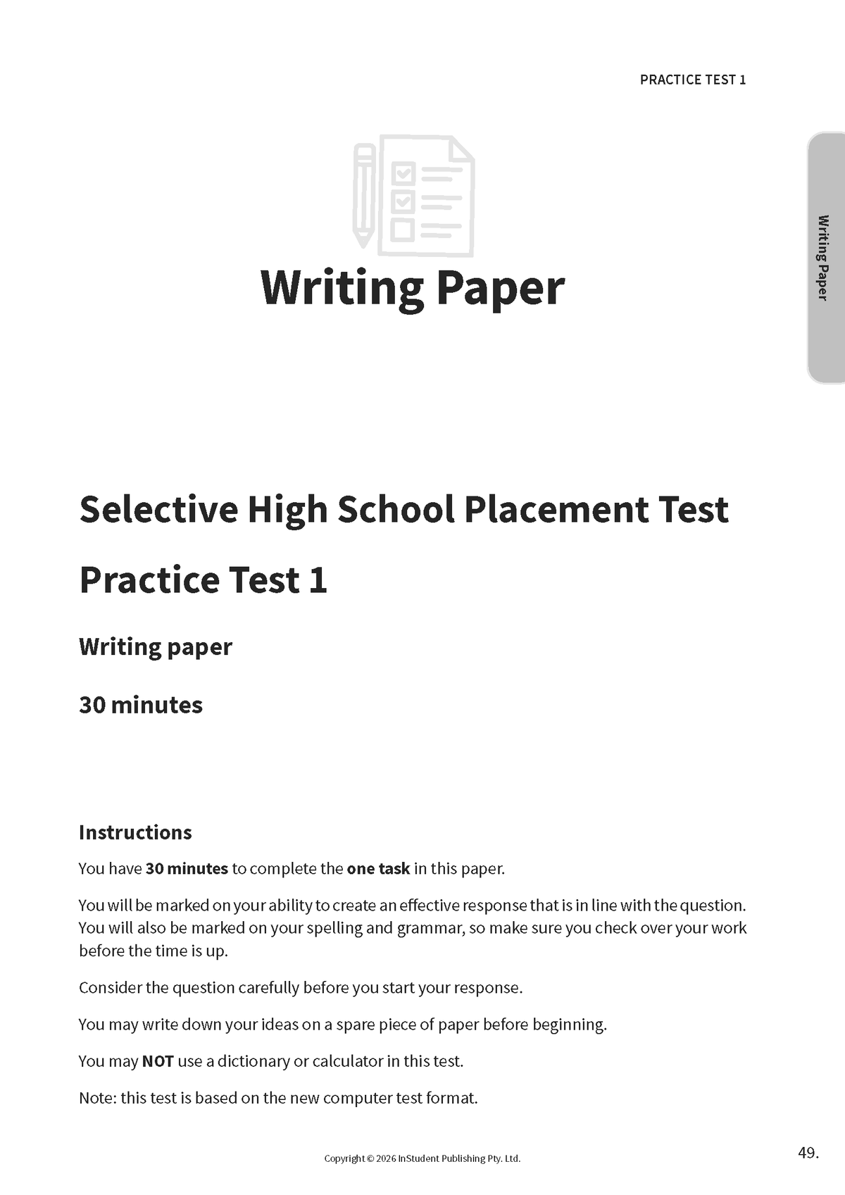 ATAR Notes NSW Selective Schools Practice Tests: Year 7 Entry (2026-2028)