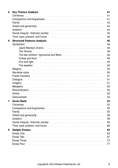 Text Guide with a table of contents page, from InStudent Publishing Pty. Ltd., displaying chapter titles and page numbers.