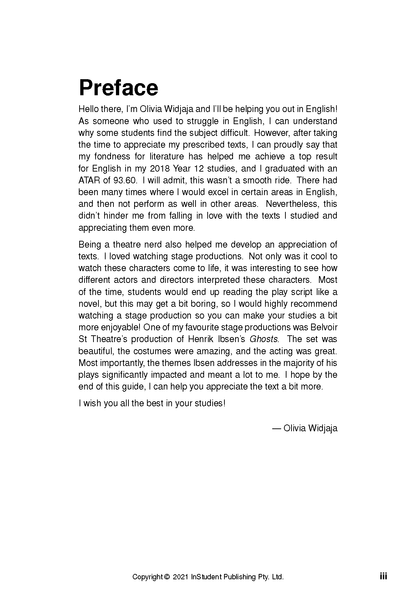 Text guide with a white page and black text by InStudent Publishing displaying a 'Preface' heading.