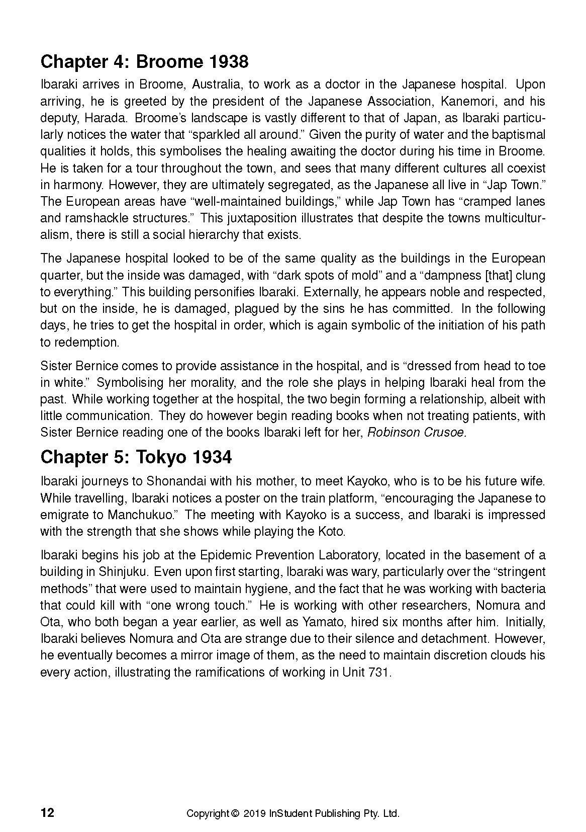 Text Guide: After Darkness by Christine Piper, a page featuring Chapter 4 and 5 content in black text on white.