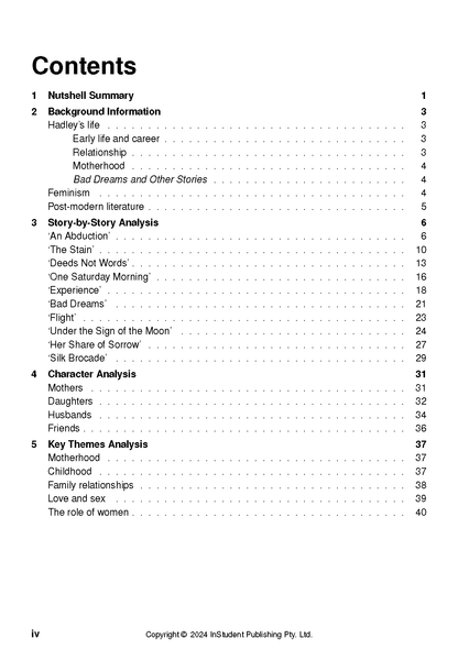 Text guide by InStudent Publishing, showing a table of contents with chapter titles and page numbers.
