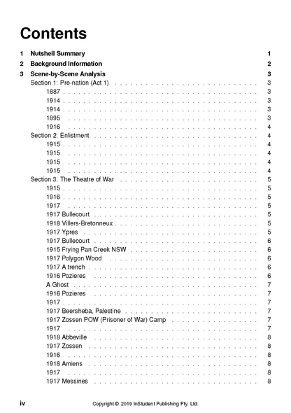 Text Guide by InStudent Publishing Pty. Ltd. displaying a Table of Contents with black text on a white page.