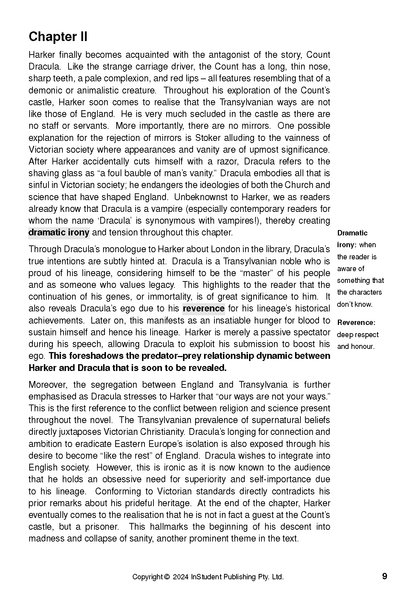 Text guide page by InStudent Publishing Pty. Ltd. displaying Chapter II and sidebar definitions.