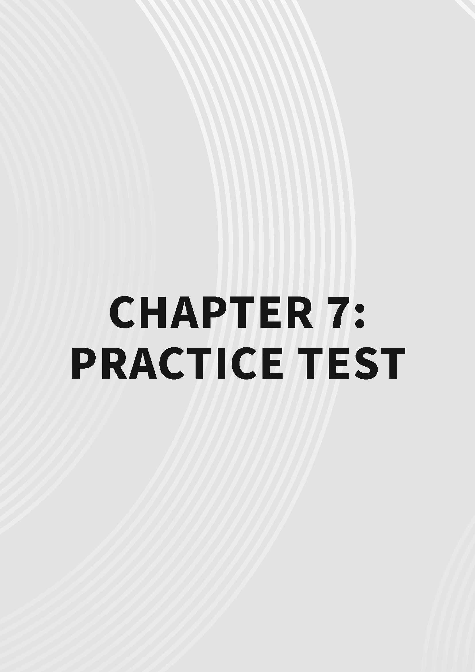 Grey guide book cover by ATAR Notes with white curved lines and bold black text 'CHAPTER 7: PRACTICE TEST'.