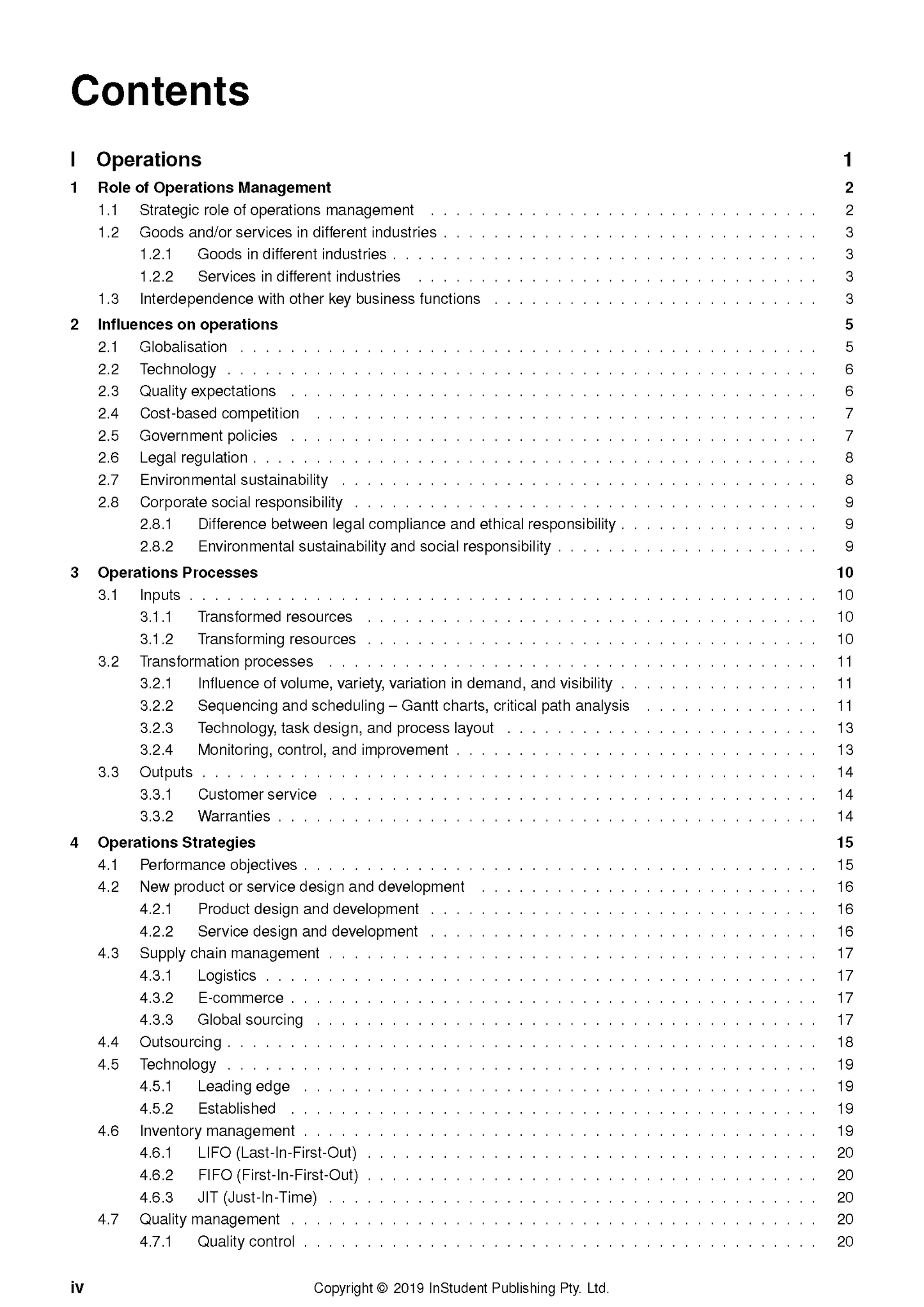 HSC Year 12 Business Studies Complete Course Notes by ATAR Notes, displaying a detailed table of contents page.