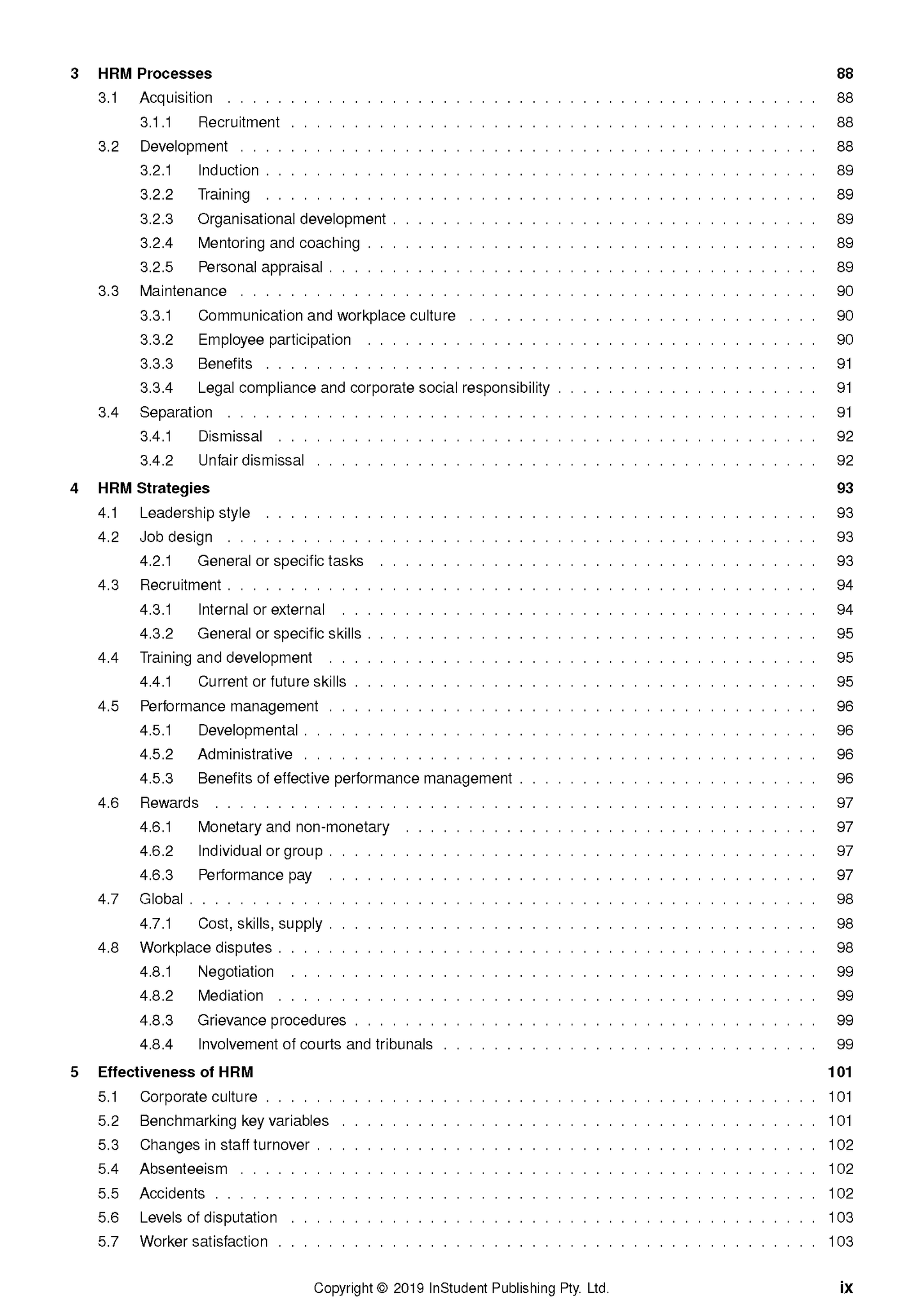 Complete HSC Year 12 Business Studies Course Notes (2024-2026) by ATAR Notes, showing a table of contents page.