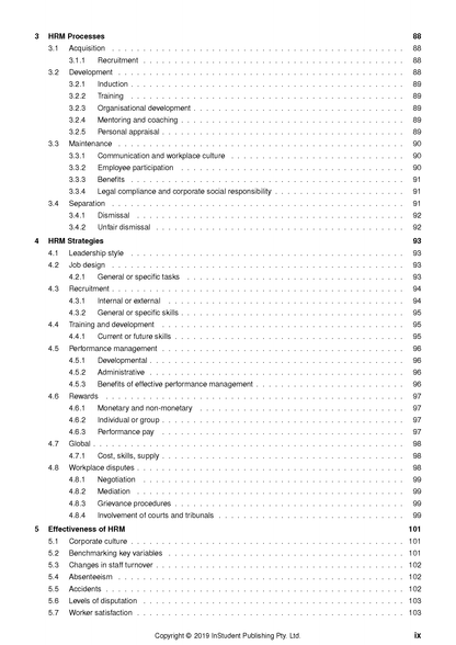 Complete HSC Year 12 Business Studies Course Notes (2024-2026) by ATAR Notes, showing a table of contents page.