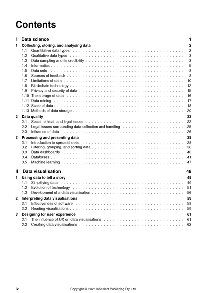 Course notes by ATAR Notes, a black and white table of contents page for Enterprise Computing.